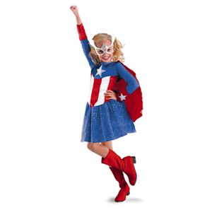 【コスプレ】 disguise Captain America ／ American Dream Girl Classic child female キャプテンアメリカ キッズ・子供用 - 拡大画像