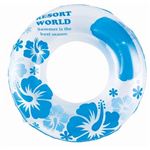 【ビーチグッズ】浮輪100cm プリティハイビスカスブルー