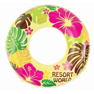 【ビーチグッズ】浮輪90cm リゾートワールド イエロー・ブルー