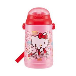 キティ プッシュオープン式保冷シリコンストローボトル くまリボン スイーツ