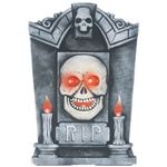 85715 Light Up Skull Tombstone w／candles