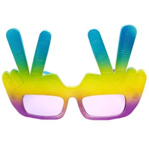 elopeおもしろメガネ Peace パープルイエロー×パープル