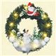 【クリスマス】PVCリース サンタ＆スノーマン LED付 15cm - 縮小画像1
