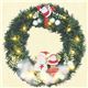 【クリスマス】PVCリース サンタ＆スノーマン LED付 25cm - 縮小画像1