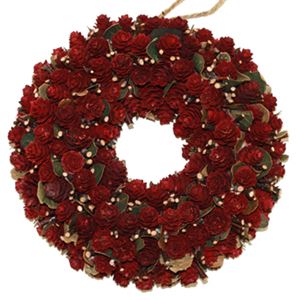 【クリスマス】ナチュラルリース ローズ22cm