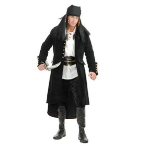 【コスプレ】TREASURE ISLAND PIRATE COAT SHIRT PANTS ＆ AC 大人用（M）