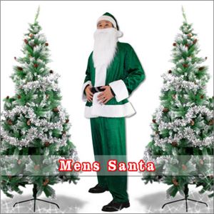 【クリスマスコスプレ 衣装】メンズサンタ Men's Santa costume GREEN VELVET グリーン - 拡大画像