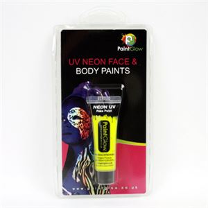 ブラックライトに反応して光る！！10ml uv face ＆ body paints （Yellow）