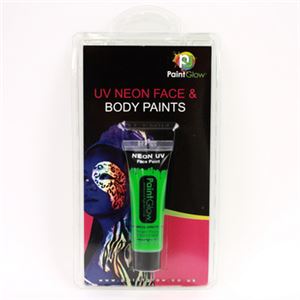 ブラックライトに反応して光る！！10ml uv face ＆ body paints （green）