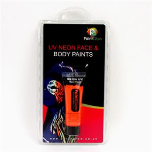 ブラックライトに反応して光る！！10ml uv face ＆ body paints （orange）