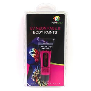 ブラックライトに反応して光る！！10ml uv face ＆ body paints （Jazzberry Pink）