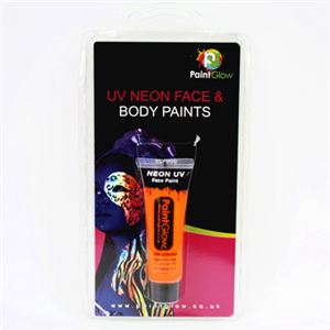 ブラックライトに反応して光る！！10ml uv face ＆ body paints （sunshine orange）