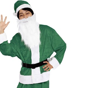 【クリスマスコスプレ 衣装】Men's Santa costume GREEN VELVET メンズグリーンサンタ - 拡大画像