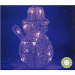 LED 3Dネット スノーマン/照明器具 【幅27cm×高さ約29cm】 ソーラー式 〔クリスマス イベント〕