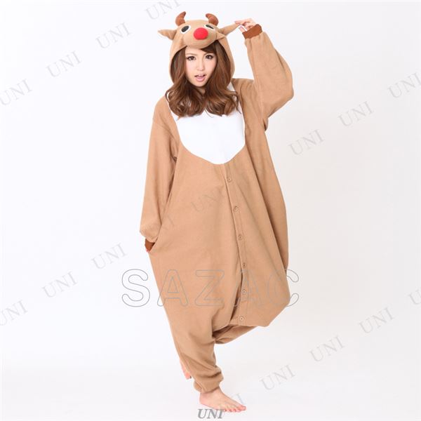 【クリスマスコスプレ・トナカイ】フリーストナカイ着ぐるみ ベージュ