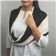 接触冷感素材アイスコットン使用 クール3WEY リングストール ブラック×ベージュ - 縮小画像2
