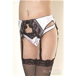 シルキーサテンガーター＆ショーツセットホワイト C0521WH