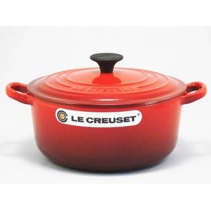 ル・クルーゼ （Le Creuset） 両手鍋 ココット・ロンド 20cm チェリーレッド（赤） - 拡大画像
