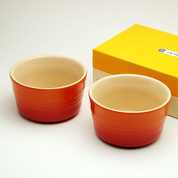 ル・クルーゼ （Le Creuset） ラムカン L 10cm オレンジ 2個セット