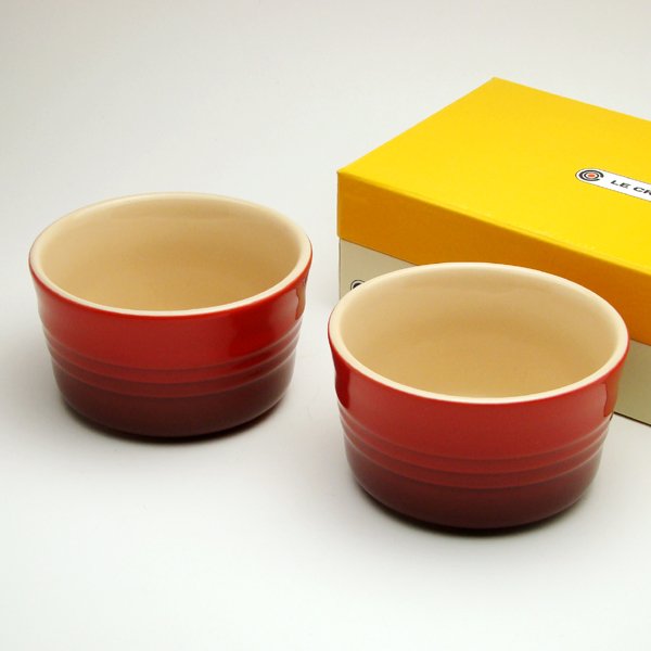 ル・クルーゼ （Le Creuset） ラムカン L 10cm チェリーレッド（赤） 2個セット