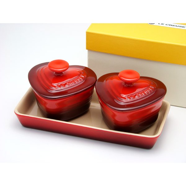 ル・クルーゼ （Le Creuset） プチ ラムカンダムール セット チェリーレッド（赤）