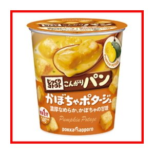 【まとめ買い】ポッカサッポロ じっくりコトコト こんがりパン かぼちゃポタージュ （カップ） 34g×24カップ（4ケース）