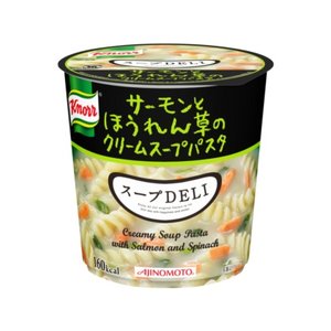 【まとめ買い】味の素 クノール スープDELI サーモンとほうれん草のクリームスープパスタ 40.3g×12カップ（2ケース）