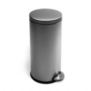 シンプルヒューマン(simplehuman) ラウンドステップカン 30L ステンレスFPP【ごみ箱】