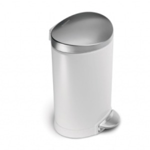 シンプルヒューマン(simplehuman) ミニセミラウンドカン 6L ホワイト【ごみ箱】