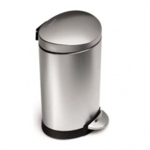 シンプルヒューマン(simplehuman) ミニセミラウンドカン 6L ステンレス【ごみ箱】