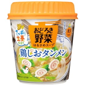 【まとめ買い】アサヒフーズ おどろき野菜 鶏しおタンメン 18カップ入り（3ケース）