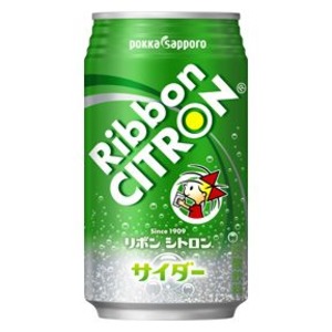 【まとめ買い】ポッカサッポロ Ribbon(リボン) シトロン 350ml 缶 24本入り（1ケース）