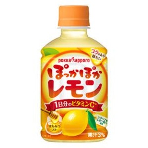 【まとめ買い】ポッカサッポロ ぽっかぽか レモン ペットボトル 280ml 24本入り（1ケース）