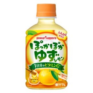 【まとめ買い】ポッカサッポロ ぽっかぽか ゆずレモン ペットボトル 280ml 24本入り（1ケース）