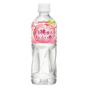 【まとめ買い】ポッカサッポロ 白桃香るおいしい水 500ml ペットボトル 24本入り（1ケース）