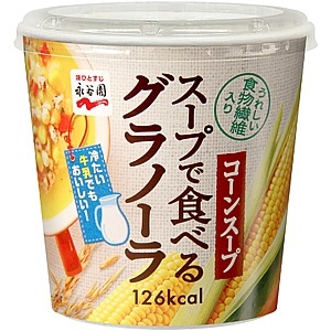 【まとめ買い】永谷園 スープで食べるグラノーラ コーンスープ 31g×24カップ（6カップ×4ケース）