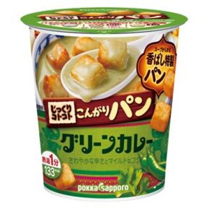 【まとめ買い】ポッカサッポロ じっくりコトコト こんがりパン グリーンカレー （カップ） 31.1ｇ×18カップ（6カップ×3ケース）