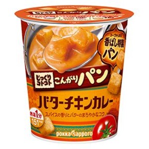 【まとめ買い】ポッカサッポロ じっくりコトコト こんがりパン バターチキンカレー （カップ） 35.1ｇ×24カップ（6カップ×4ケース）