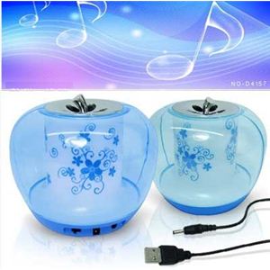 りんごモチーフのアロマキャンドル風スピーカー ブルー