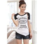 アシメトリー プリントデザインTシャツ