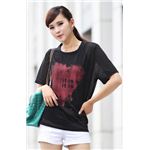 ロックな色合い×ハートがかっこ可愛いオーバーTシャツ