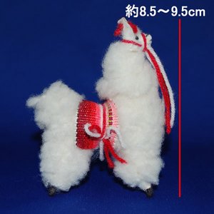 【アルパカぬいぐるみ人形】8cm ペルー産ミニサイズのアルパカぬいぐるみ人形 - 拡大画像