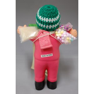 【エケコ人形18cm】L サイズのエケコ人形・色はピンク（もも色） 当店限定モデル（ペルー直輸入）