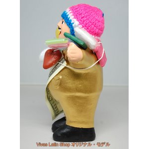 【エケコ人形19cm】 L サイズのエケコ人形・色はゴールド(金色) (ペルー直輸入) 商品写真2