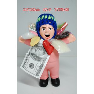 【エケコ人形15cm　トリオ】【TYPE:1、2、3】ピンク色(桃色) 3体のお得なセット　女性に人気!(ペルー直輸入) 商品写真2