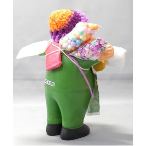 【エケコ人形15cm】 エケコ人形・色はグリーン（緑色） 当店モデル（ペルー直輸入）