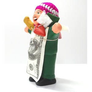 【エケコ人形18cm・タイプ2・緑色】胴体の色は緑(グリーン)「タバコをくわえさせてあげるとお礼に願い事が叶えてくれる!」と話題になった幸運人形。」ペルー製 商品画像