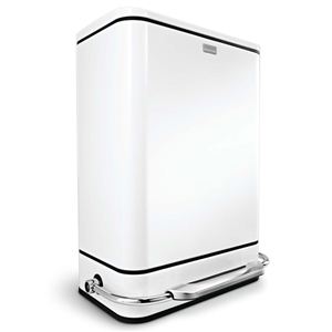 simplehuman シンプルヒューマン ゴミ箱 スチールバー レクタンギュラーステップカン 38L ホワイト