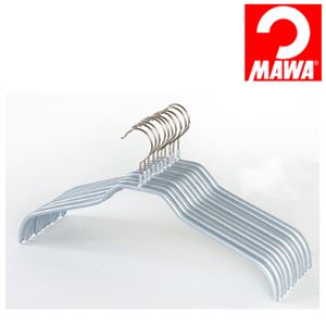 MAWA（マワ）社 10本セット マワハンガー 滑らないハンガー レディースハンガー シルバー - 拡大画像