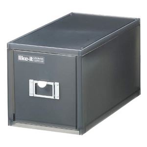 吉川国工業 卓上収納 収納ボックス CDケース ライフモジュール ブラック - 拡大画像